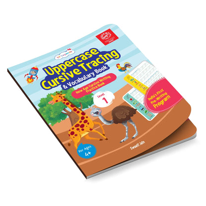 Lil Legends Cursive Writing Starter Pack | Set of 2 Books | Uppercase Level 1 and Lowercase Level 2 | Three Line Handwriting and Vocabulary Practice | For LKG/UKG | Age 4+ 