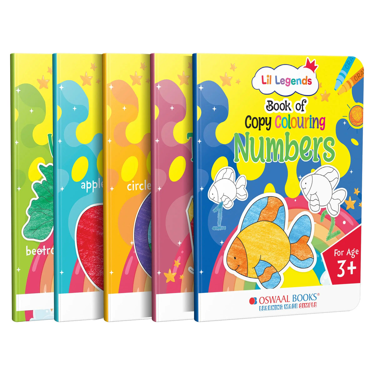 Lil Legends Set Of 10 Copy Colouring Books for Kids | Boxset of 10 Books | Alphabet, Numbers, Shapes and More |  Fun Activities and Vocabulary Booster | For Nursery/LKG/UKGF | Age 3+ 