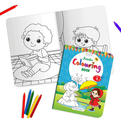 Lil Legends Jumbo Colouring Book Vol 4 for Kids | Bold Outlines and Fun Designs | Transport, Toys and Outdoor Scenes | Big Size Colouring Activity Book | For UKG/Class 1 | Age 5+ 