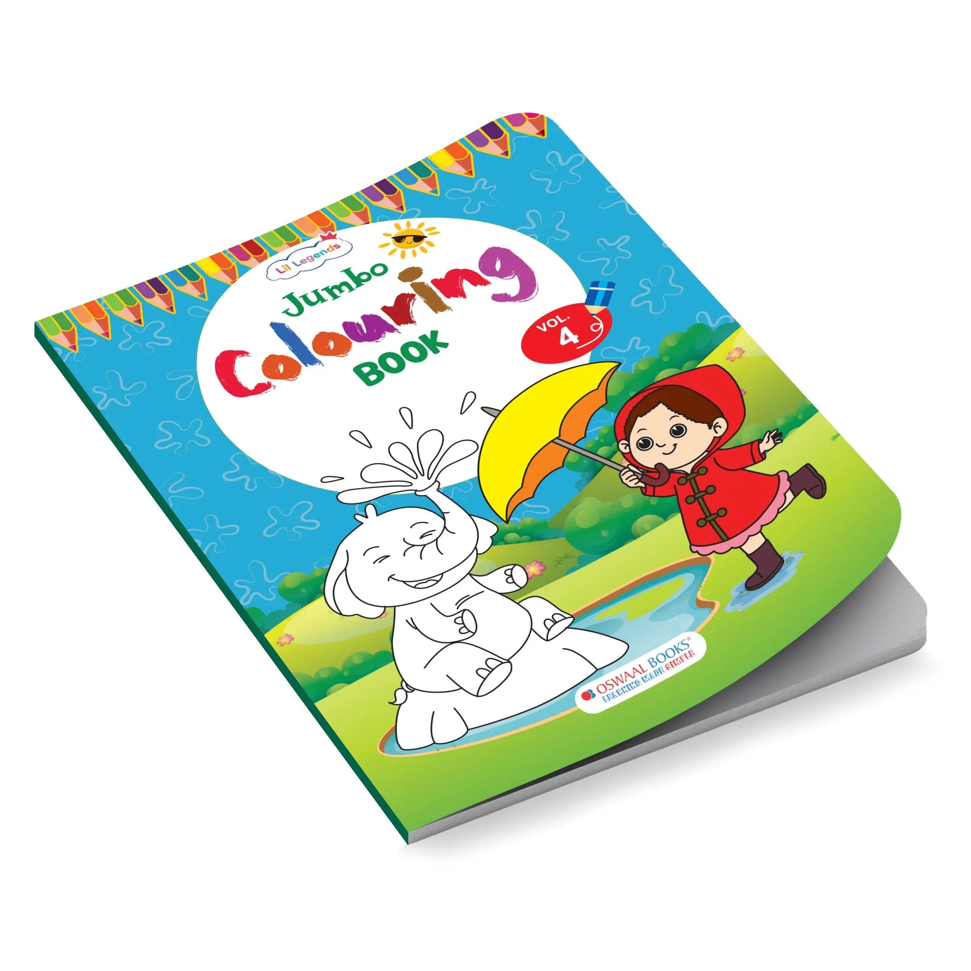 Lil Legends Jumbo Colouring Book Vol 4 for Kids | Bold Outlines and Fun Designs | Transport, Toys and Outdoor Scenes | Big Size Colouring Activity Book | For UKG/Class 1 | Age 5+ 