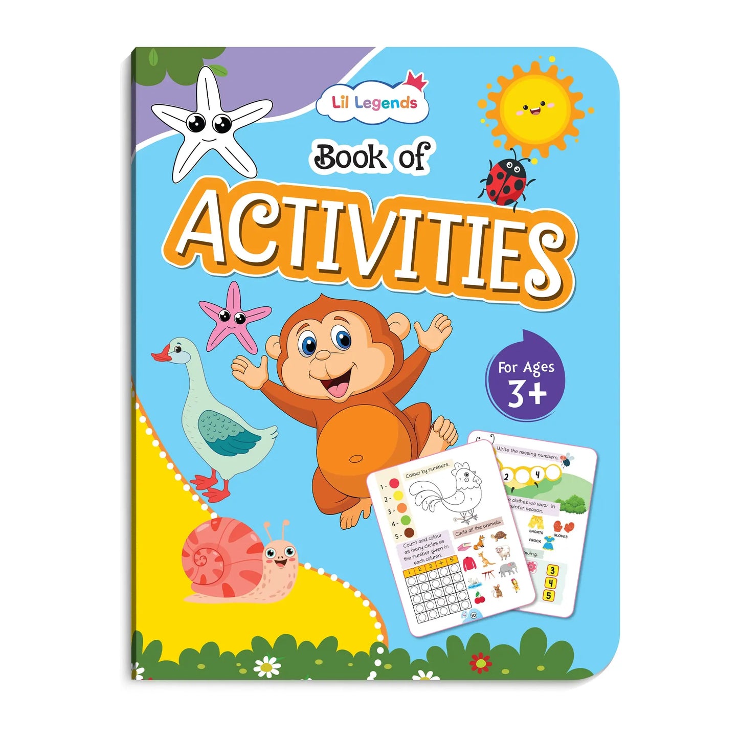 Lil Legends Books of Activities for Age 3+, 4+ and 5+ | Set of 3 Books | Puzzles, reasoning, Colouring, Counting, Matching and More | Early Learning Workbook | For UKG/Class 1 