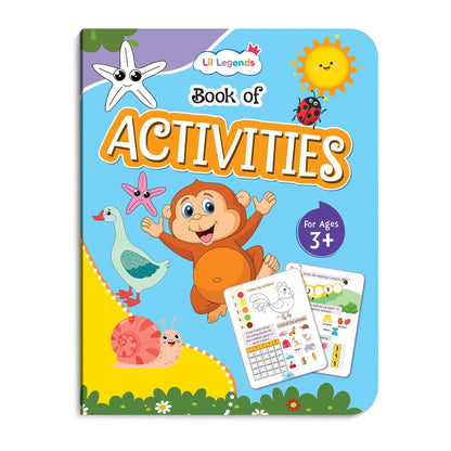 Lil Legends Books of Activities for Age 3+, 4+ and 5+ | Set of 3 Books | Puzzles, reasoning, Colouring, Counting, Matching and More | Early Learning Workbook | For UKG/Class 1 