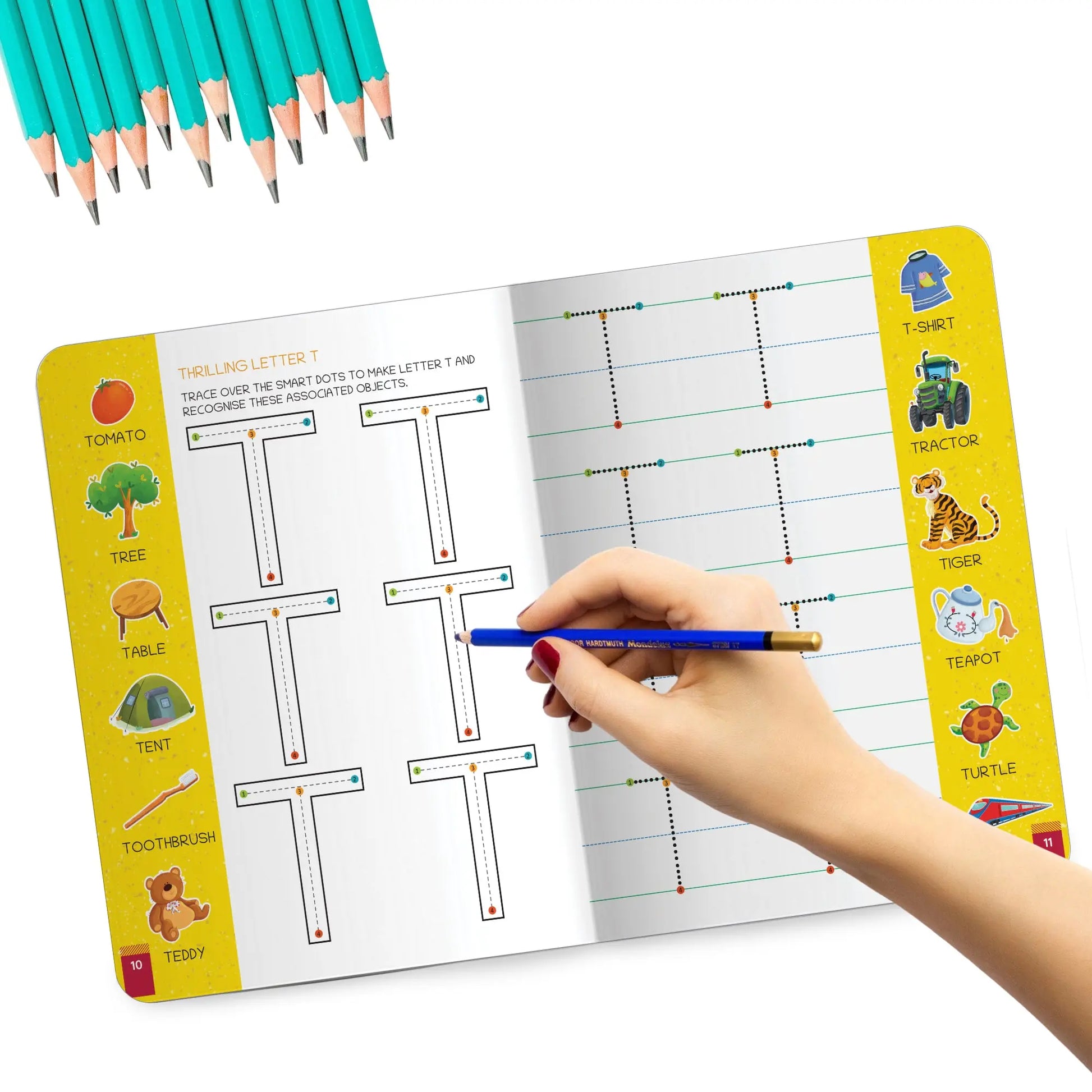 Lil Legends Writing Books Uppercase Tracing and Vocabulary Book  Level 1 for Kids | India's First Pre-writing Program | Workbook with Smart Dot Guidance | For Nursery/LKG/UKG |  Age 3+ 