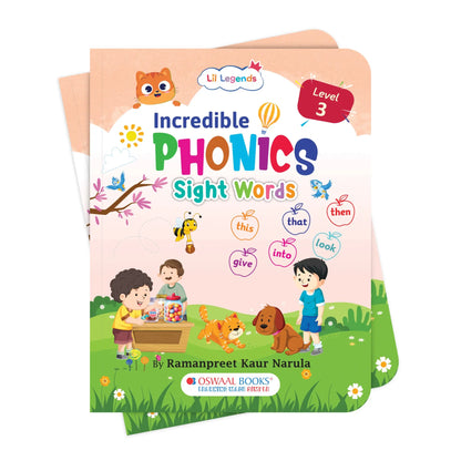 Lil Legends Incredible Phonics Level 3 Main Book and Sight Words Book | Set of 2 Books for Age 5-7 Years | Digraphs, Consonant Blends, High Frequency Words and Activities | For Class 1 and 2 