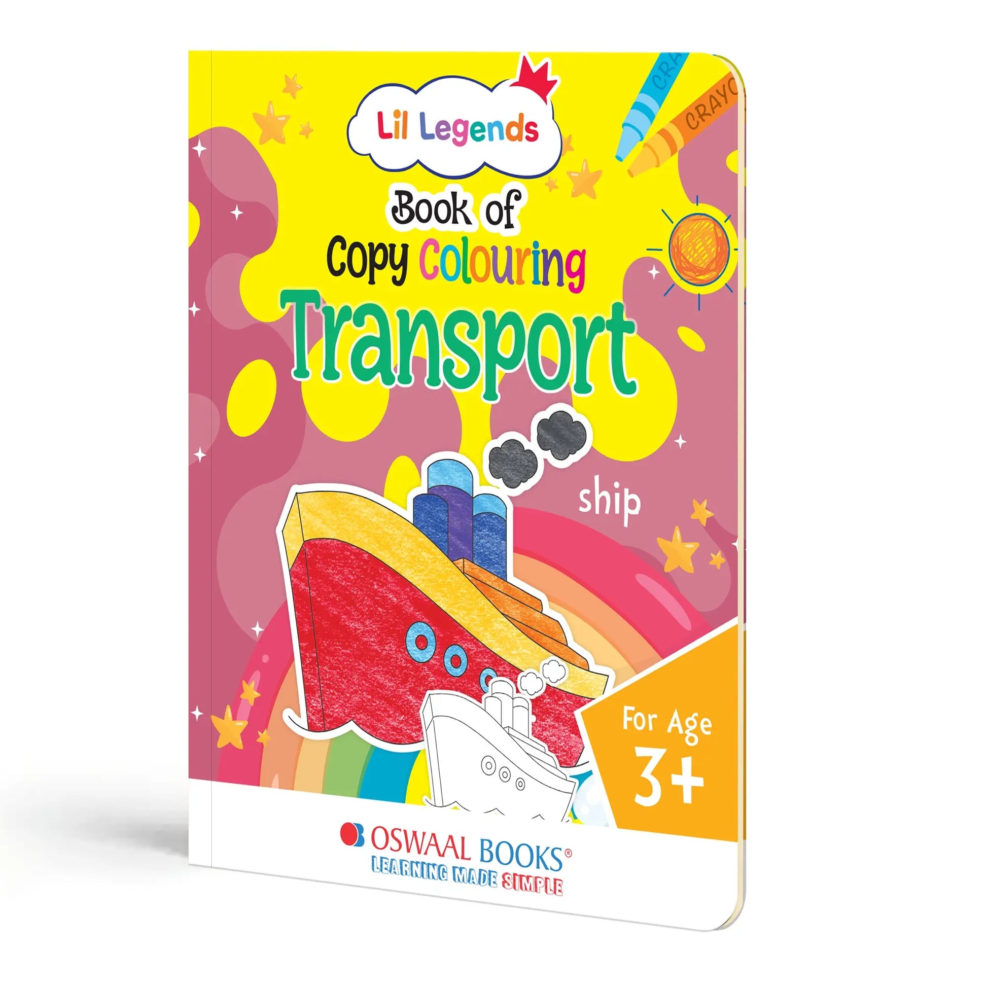 Lil Legends Books of Copy Colouring Set of 5 Books for Kids | Transport, Shapes, Numbers, Clothes and Birds | Fun Activities and Vocabulary Booster | For LKG/UKG | Age 3+ 