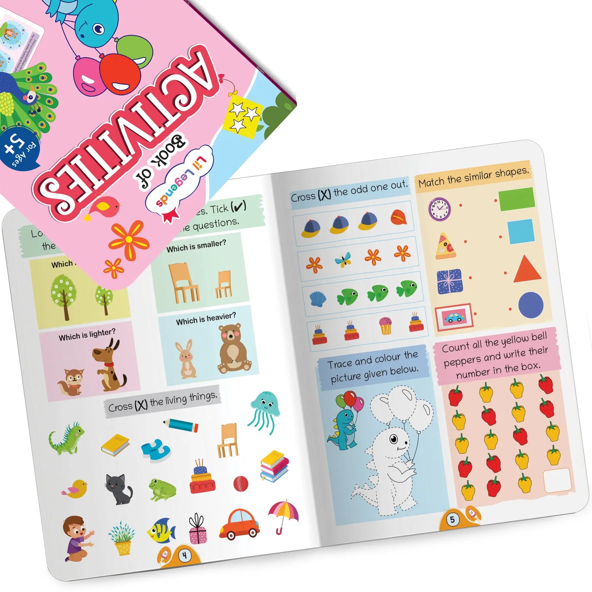 Lil Legends Book of Activities for Age 5+ | Fun Learning Workbook with Writing, Colouring, Phonics, Maths, Puzzles and More | Early Learning Activity Book | For Nursery/Kindergarten 