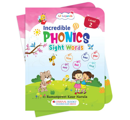 Lil Legends Incredible Phonics Level 2 Main Book and Sight Words Book | Set of 2 Books for Age 4-6 Years | CVC Words, Blending and High Frequency Words | Fun Activity Book | For UKG/Class 1 