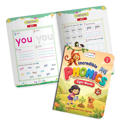 Lil Legends  Incredible Phonics  Level 2 Sight Words Book for Kids | High Frequency Words and Reading Practice | Vocabulary and Activity Book | For UKG and Class 1 | Age 4-6 
