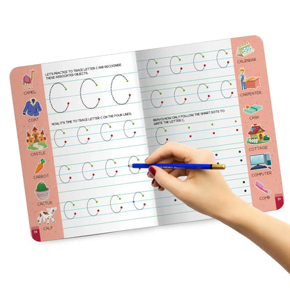 Lil Legends Alphabet Writing Starter Pack | 3 Books | Uppercase A-Z Levels 1 and 2 + Lowercase D'Nealian Style | India's First Pre-Writing Programme | LKG/UKG | Age 3-6 