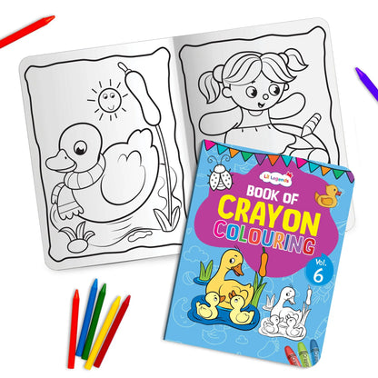 Lil Legends Book Of Crayon Colouring for Kids | Builds Focus, Creativity and Colour Recognition | Colouring Activity Book with Detailed Designs | For UKG/Class 1 | Age 5+ 