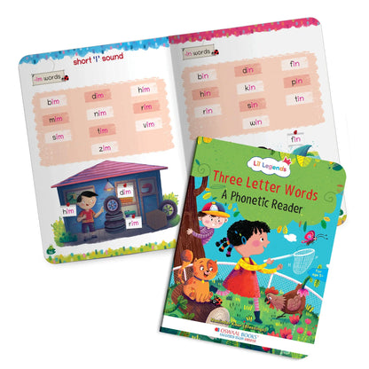 Lil Legends Three Letter Words  A Phonic Reader- CVC Phonics Book for Kids | Letter Sounds, Blending and Word Recognition | Early  Reading Practice Workbook | For Nursery/LKG/UKG |  Age 5+ 