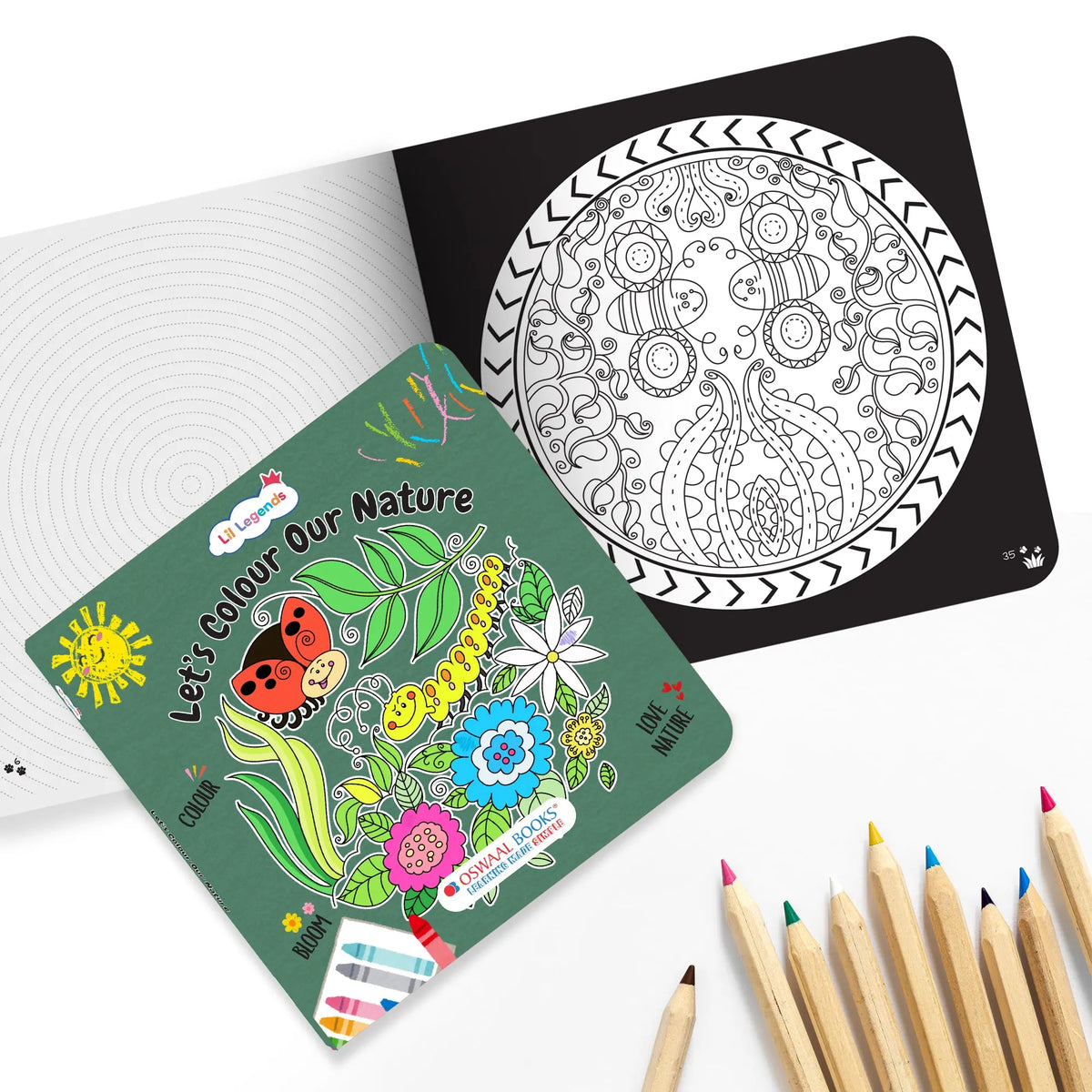 Lil Legends Let's Colour Set of 3 Colouring Books | Toys, Dreams and Nature | Travel-Friendly Hardboard Support | Boosts Focus and Creativity | For UKG/Primary | Age 4+ 