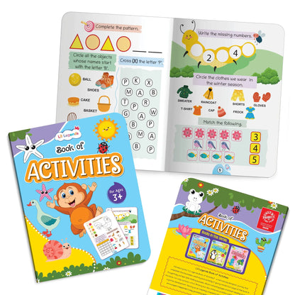 Lil Legends Book of Activities for Kids Age 3+ | Fun Learning Workbook with Tracing, Colouring, Matching and Puzzles | Early Learning Activity Book | For Toddlers/Nursery/LKG/UKG 