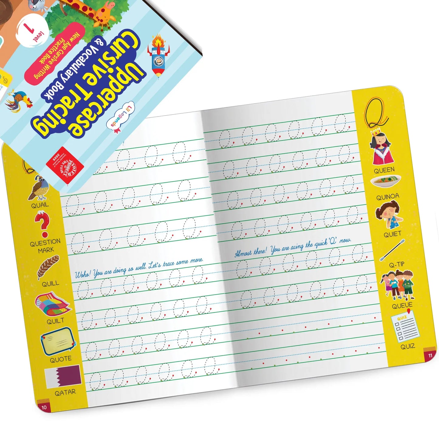 Lil Legends Uppercase Cursive Tracing & Vocabulary Workbook for Kids | Level 1 Handwriting Practice Book | Learn Letter Formation & Improve Writing Skills | Age 4+ 
