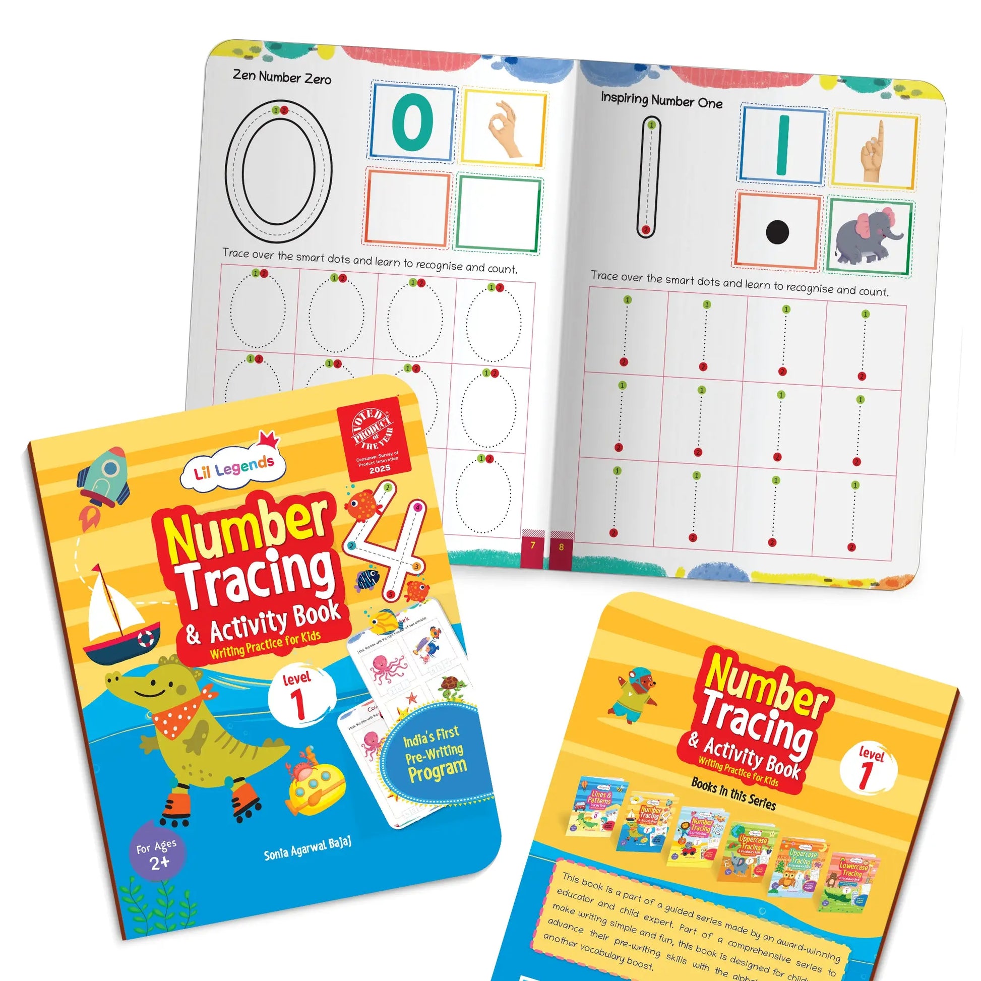 Oswaal Lil Legends Number Tracing & Activity Book for Kids | Level 1 | Writing Practice with Guided Tracing | Number Recognition & Pencil Control | Age 2–4 Years 