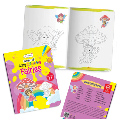 Lil Legends Books Of Copy Colouring Set of 10 Books for Kids | Dinosaurs, Unicorns, Festivals, Community Helpers and More | Fun Activities and Vocabulary Booster | For LKG/UK | Age 3+ 