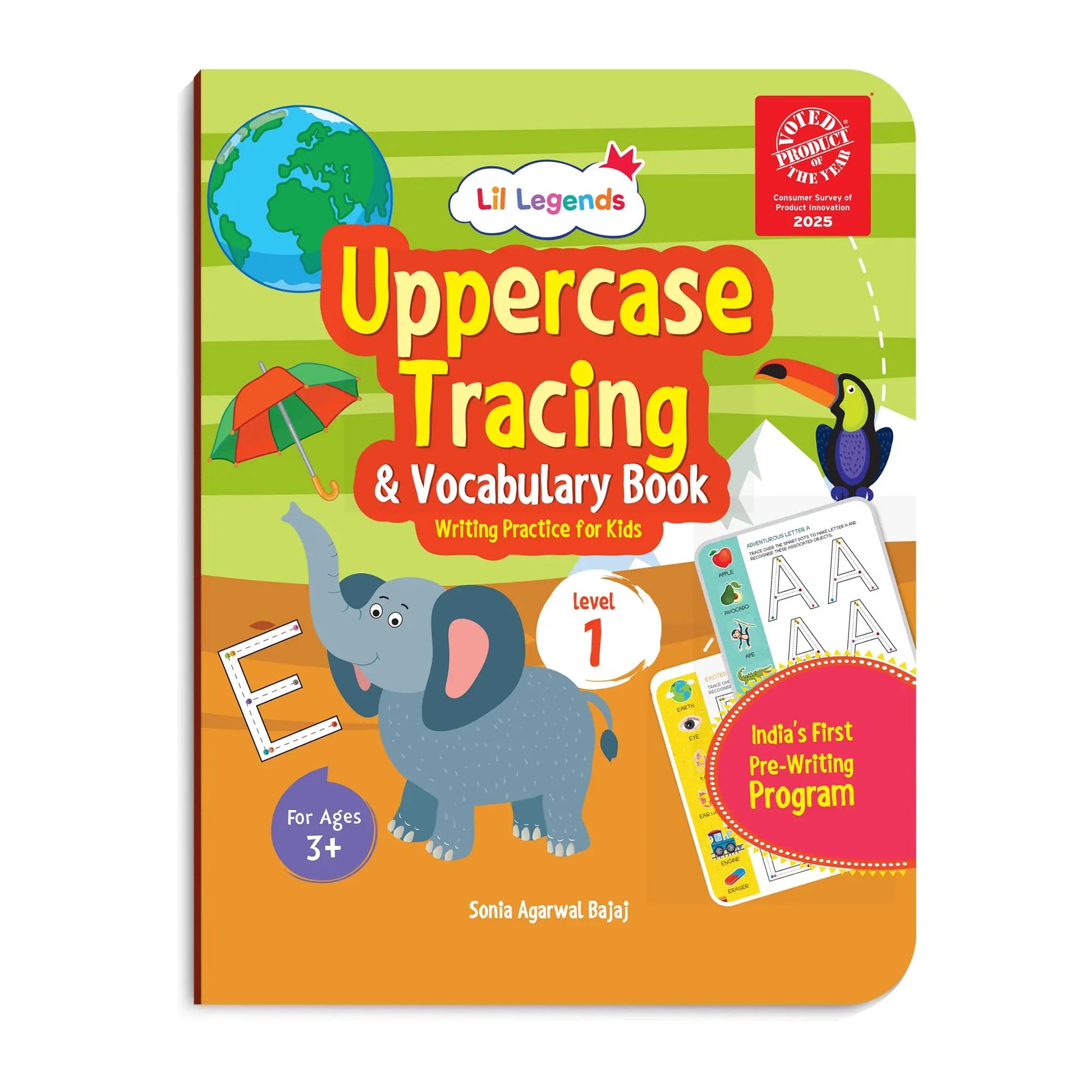 Lil Legends Writing Books Set of 4 Books | India's First Pre-Writing Program | Patterns, Numbers and Uppercase Tracing, Fun Activities and Vocabulary | For Nursery/LKG/UKG | Age 2–5 