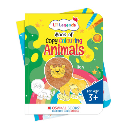 Lil Legends Books of Copy Colouring Set of 5 Books for  Kids | Animals, Alphabets, Vegetables, Flowers and Fruits | Fun Activities and Vocabulary Booster for Kids | For LKG/UKG |  Age 3+ 