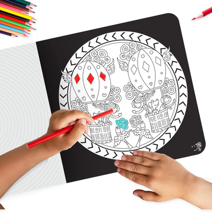 Lil Legends Let's Colour Set of 2 Colouring Books | Dreams and Dragons | Travel-Friendly Hardboard Support | Boosts Focus and Creativity | For UKG/Primary | Age 4+ 