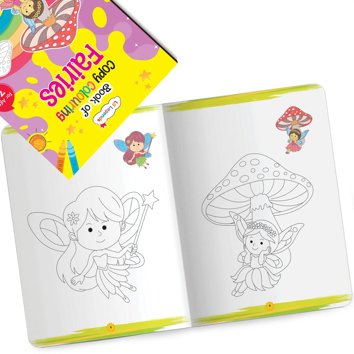 Lil Legends Books Of Copy Colouring Set of 5 Books for Kids | Dinosaurs, Unicorns, Toys, Fairies and Underwater World | Fun Activities and Vocabulary Booster | For LKG/UKG | Age 3+ 