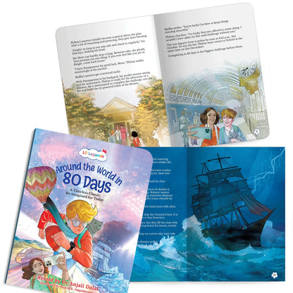 Lil Legends Timeless Classics Re-Imagined for Today | Set of 2 Illustrated Story Books | Heidi and Around the World in 80 Days | Vocabulary, Imagination and Value Booster Stories | For Age 7+ 