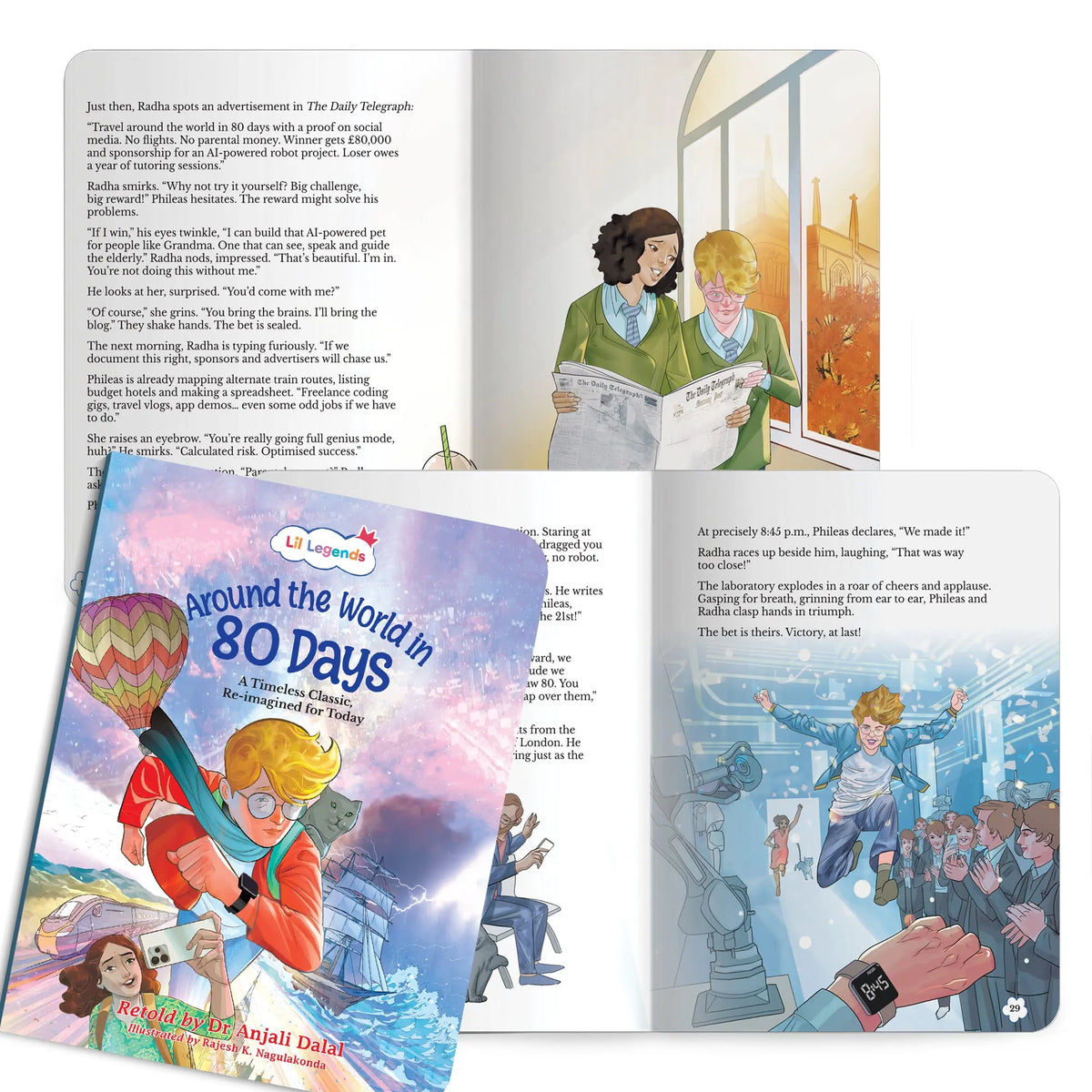 Lil Legends Timeless Classics Re-Imagined  for Today | Set of 2 Books | Gulliver's Travels and Around the World in 80 Days | Vocabulary, Imagination and Value Booster Stories | For Age 7+ 