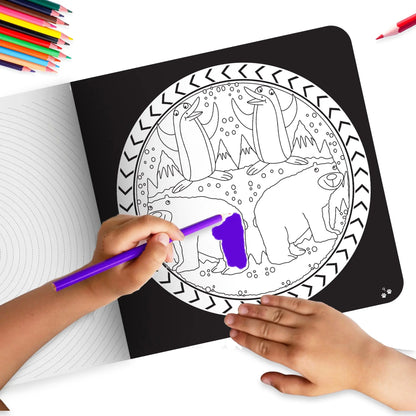 Lil Legends Let's Colour Set of 2 Colouring Books | Animals and Dreams | Travel-Friendly Hardboard Support | Boosts Focus and Creativity | For UKG/Primary | Age 4+ 