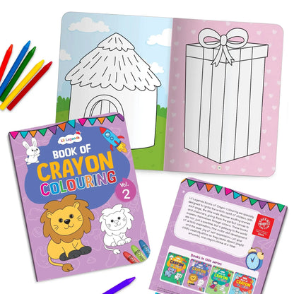 Lil Legends Crayon Colouring Book Vol 2 for Kids | Bold Outlines and Simple Designs | Animals, Birds and Surrounding World | Fun Colouring Activity Book | For Nursery/LKG | Age 3+ 