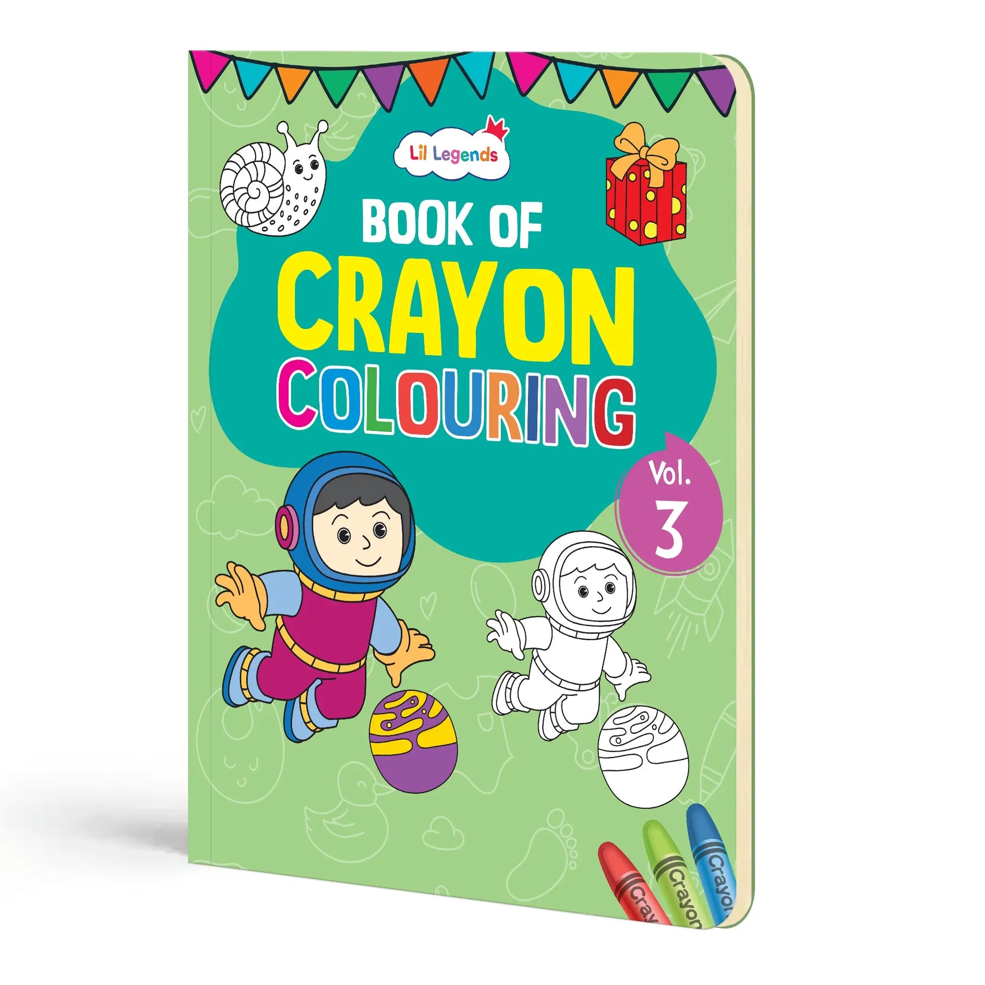 Lil Legends Crayon Colouring Book Vol 3 for Kids | Bold Outlines and Simple Designs | Animals, Birds and Surrounding World | Fun Colouring Activity Book | For LKG/UKG | Age 3+ 