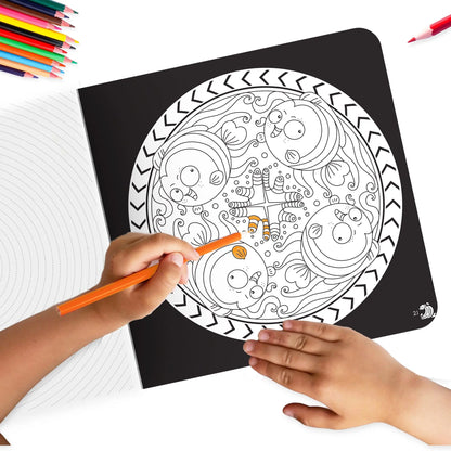 Lil Legends Let's Colour Set of 2 Colouring Books | Nature and Dragons | Travel-Friendly Hardboard Support | Boosts Focus and Creativity | For UKG/Primary | Age 4+ 