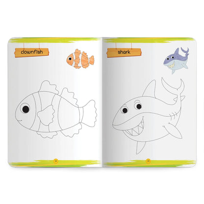 Lil Legends Books Of Copy Colouring Set of 5 Books for Kids | Dinosaurs, Unicorns, Toys, Fairies and Underwater World | Fun Activities and Vocabulary Booster | For LKG/UKG | Age 3+ 