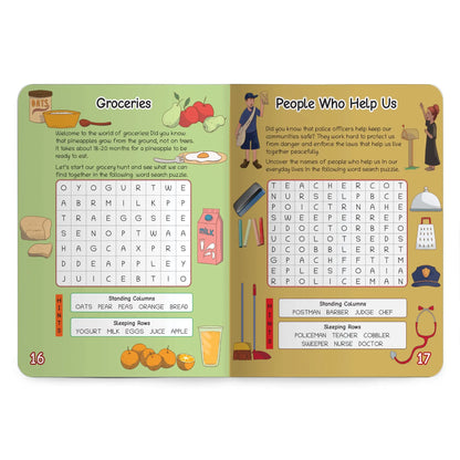 Lil Legends Interactive Learning Activity Book Combo Set of 2 for Kids Age 4+ Years - Spot the Difference & Word Search Puzzles | Brain Games to Boost Vocabulary, Observation & Critical Thinking 
