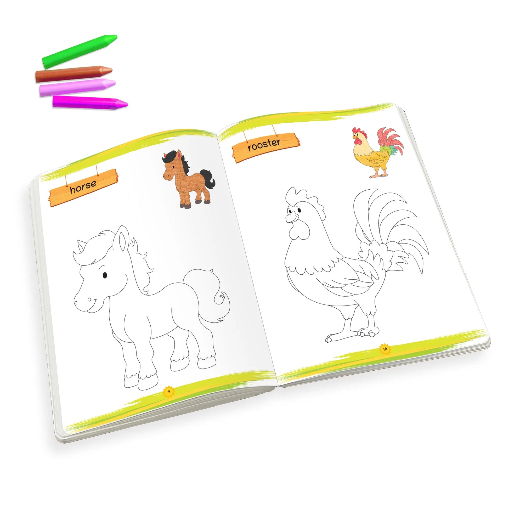 Lil Legends Books Of Copy Colouring Set of 10 Books for Kids | Dinosaurs, Unicorns, Festivals, Community Helpers and More | Fun Activities and Vocabulary Booster | For LKG/UK | Age 3+ 