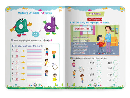 Lil Legends Incredible Phonics Level 2 Main Book and Sight Words Book | Set of 2 Books for Age 4-6 Years | CVC Words, Blending and High Frequency Words | Fun Activity Book | For UKG/Class 1 