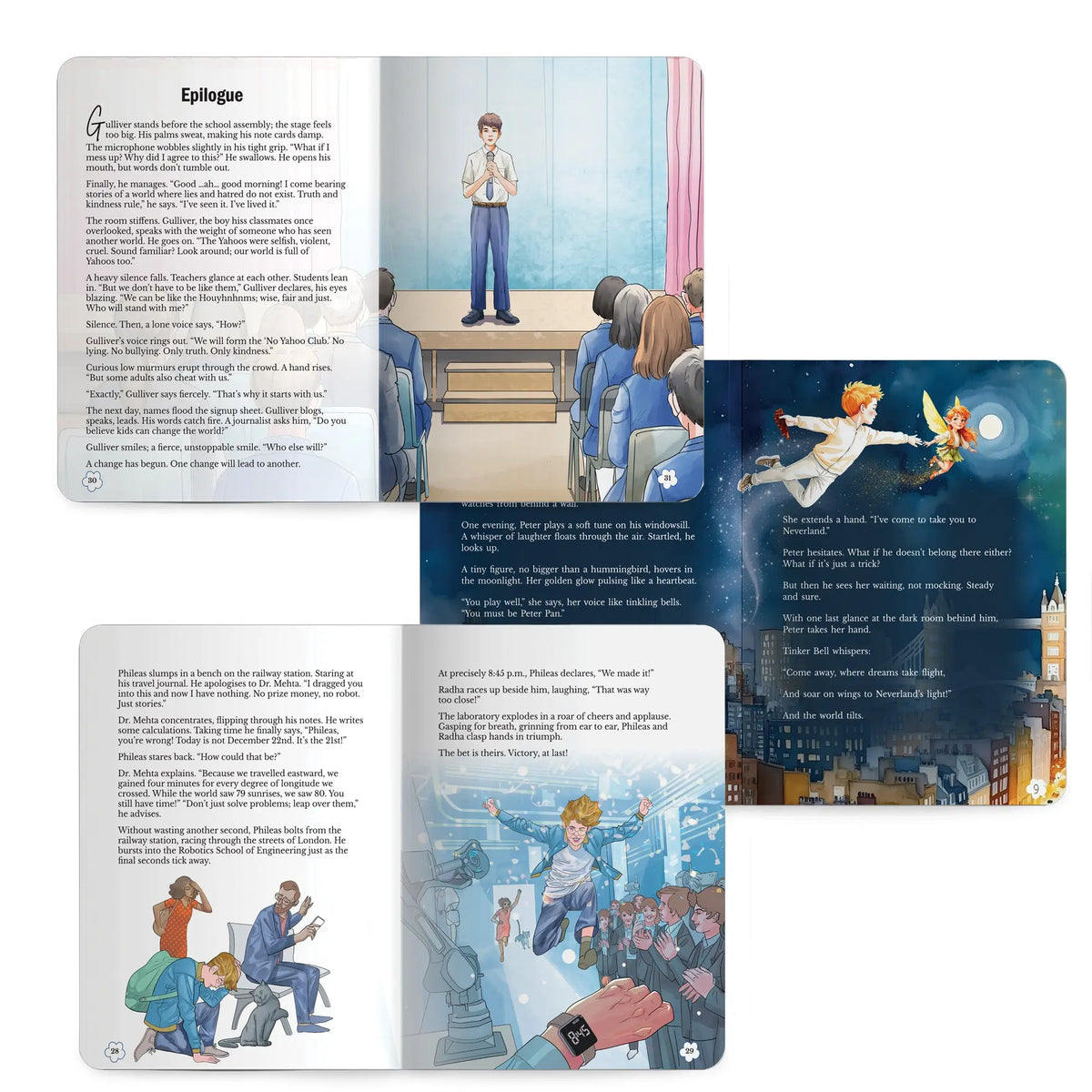 Lil Legends Timeless Classics Re-Imagined for Today | Set of 3 Books | Peter Pan, Gulliver's Travels and More | Vocabulary, Imagination and Value Booster Stories | For Age 7+ 