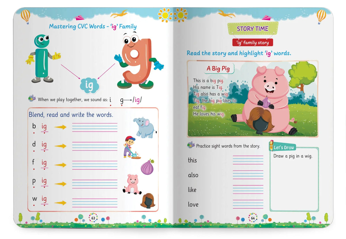 Lil Legends Incredible Phonics Level 2 Main Book for Kids | CVC Words, Short Vowels, 2 and 3 Letter Blending | Early Reading Foundation | Phonics Workbook | For UKG/ Class 1 | Age 4-6 