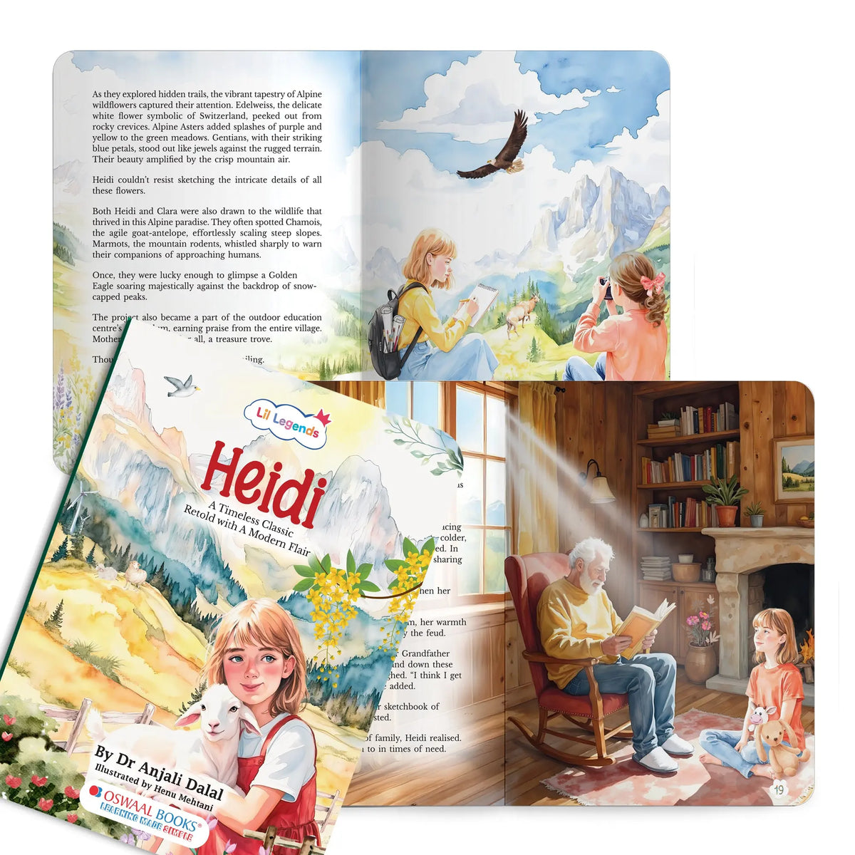 Lil Legends Timeless Classics Re-Imagined for Today | Set of 2 Illustrated Story Books | Heidi and Around the World in 80 Days | Vocabulary, Imagination and Value Booster Stories | For Age 7+ 