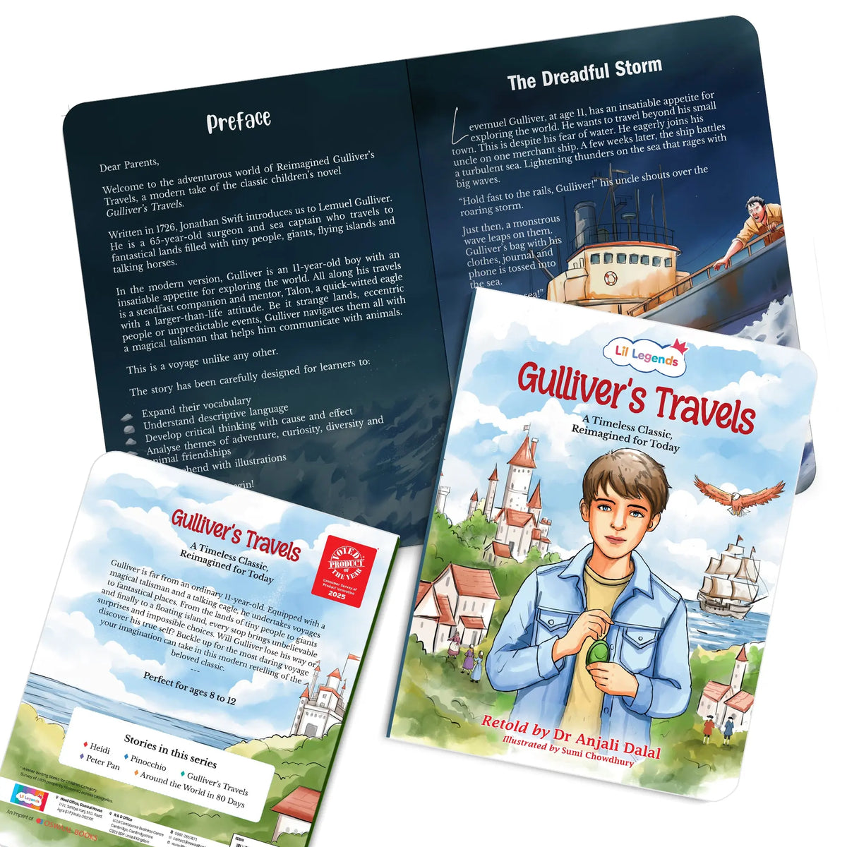Lil Legends Timeless Classics Re-Imagined  for Today | Set of 2 Books | Gulliver's Travels and Around the World in 80 Days | Vocabulary, Imagination and Value Booster Stories | For Age 7+ 