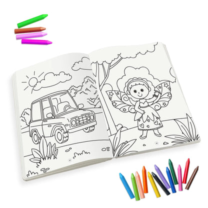 Lil Legends Book Of Crayon Colouring for  Kids | Builds Focus, Creativity and Colour Recognition | Colouring Activity Book with Detailed Designs | For UKG/Class 1 | Age 5+ 