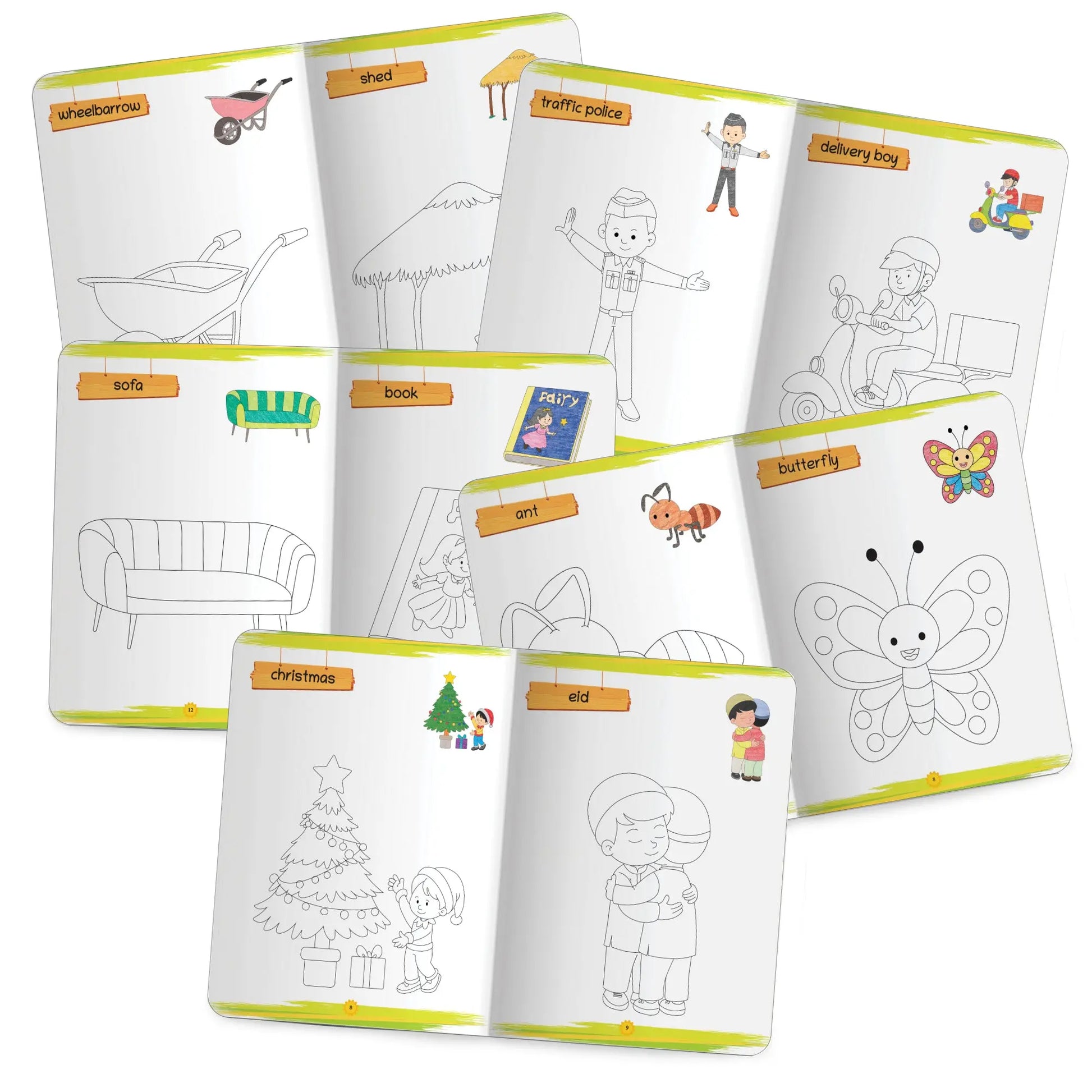 Lil Legends Books Of Copy Colouring Set of 5 Books for Kids | Community Helpers, Festivals, Things at Home and More | Fun Activities and Vocabulary Booster | For LKG/UKG | Age 3+ 