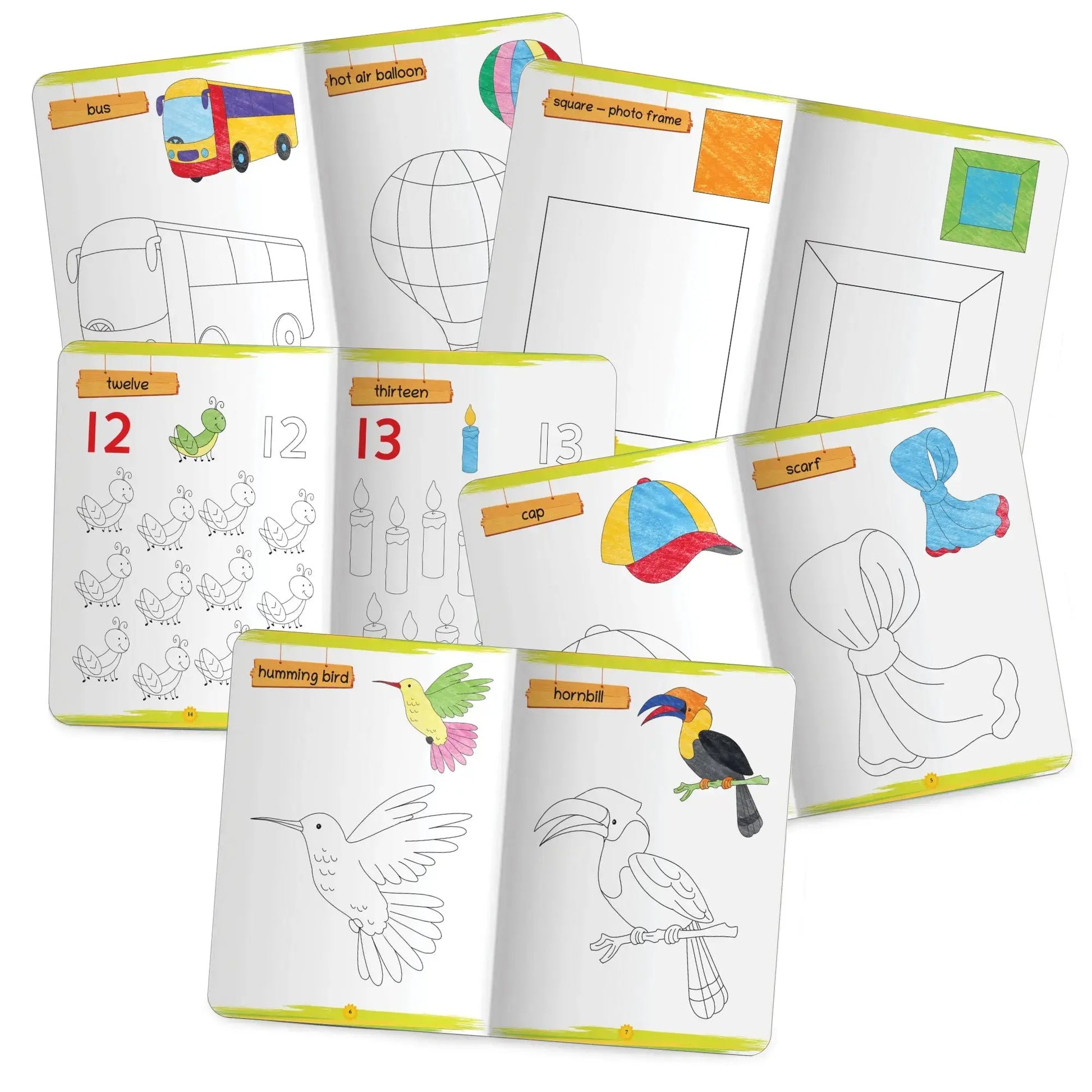 Lil Legends Books of Copy Colouring Set of 5 Books for Kids | Transport, Shapes, Numbers, Clothes and Birds | Fun Activities and Vocabulary Booster | For LKG/UKG | Age 3+ 