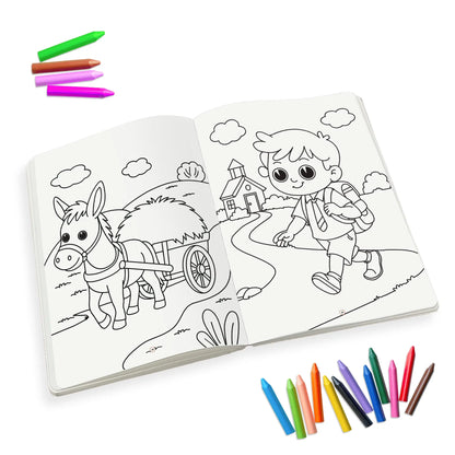 Lil Legends Jumbo Colouring Books Vol 1-4 for Kids | Bold Outlines and Big Designs | Animals, Birds, Everyday Objects and Nature | Fun Colouring Activity Books | Age 3+ 