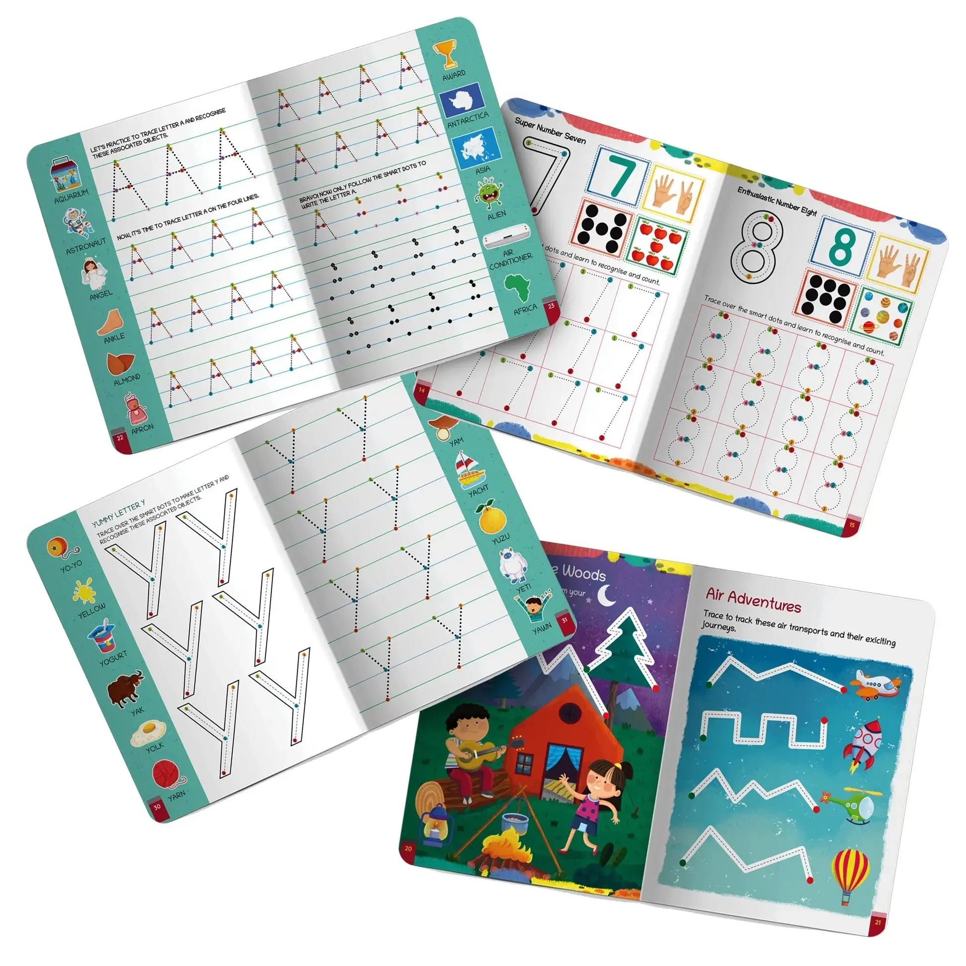 Lil Legends Set of 4 Writing Books Box Set | India's First Pre-Writing Program | Patterns, Numbers and Uppercase Tracing, Activities and Vocabulary | For Nursery/LKG/UKG | Age 2–5 