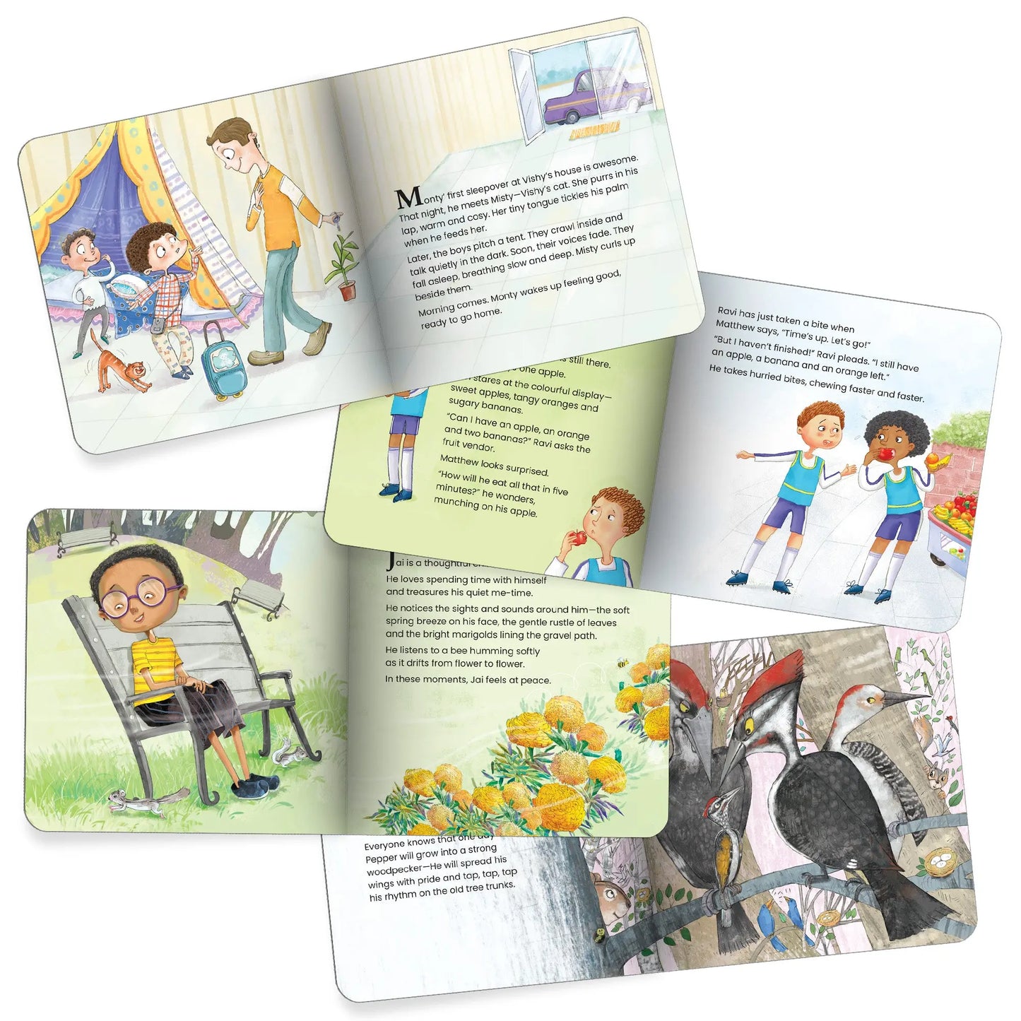 Lil Legends Mindful Moments Series - Pepper's First Peck, Lost Wallet, Hunger Pangs and Final Goodbye | Set of 4 Books for Kids | Illustrated Stories to Build Courage and Resilience | Age 5+ 