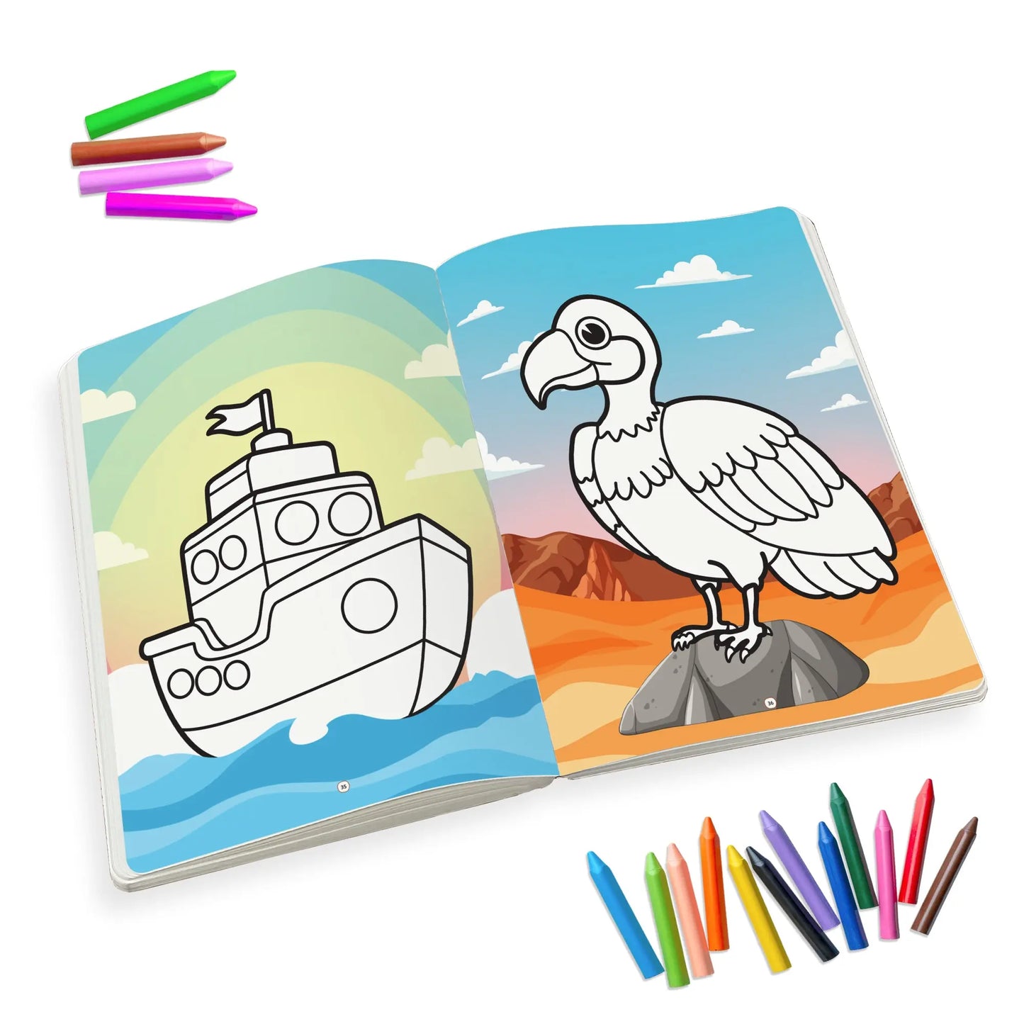 Lil Legends Jumbo Colouring Book Vol 2 for Kids | Bold Outlines and Fun Designs |  Animals, Birds and Nature Scenes | Big Size Colouring Activity Book | For Toddlers/LKG/UKG | Age 4+ 