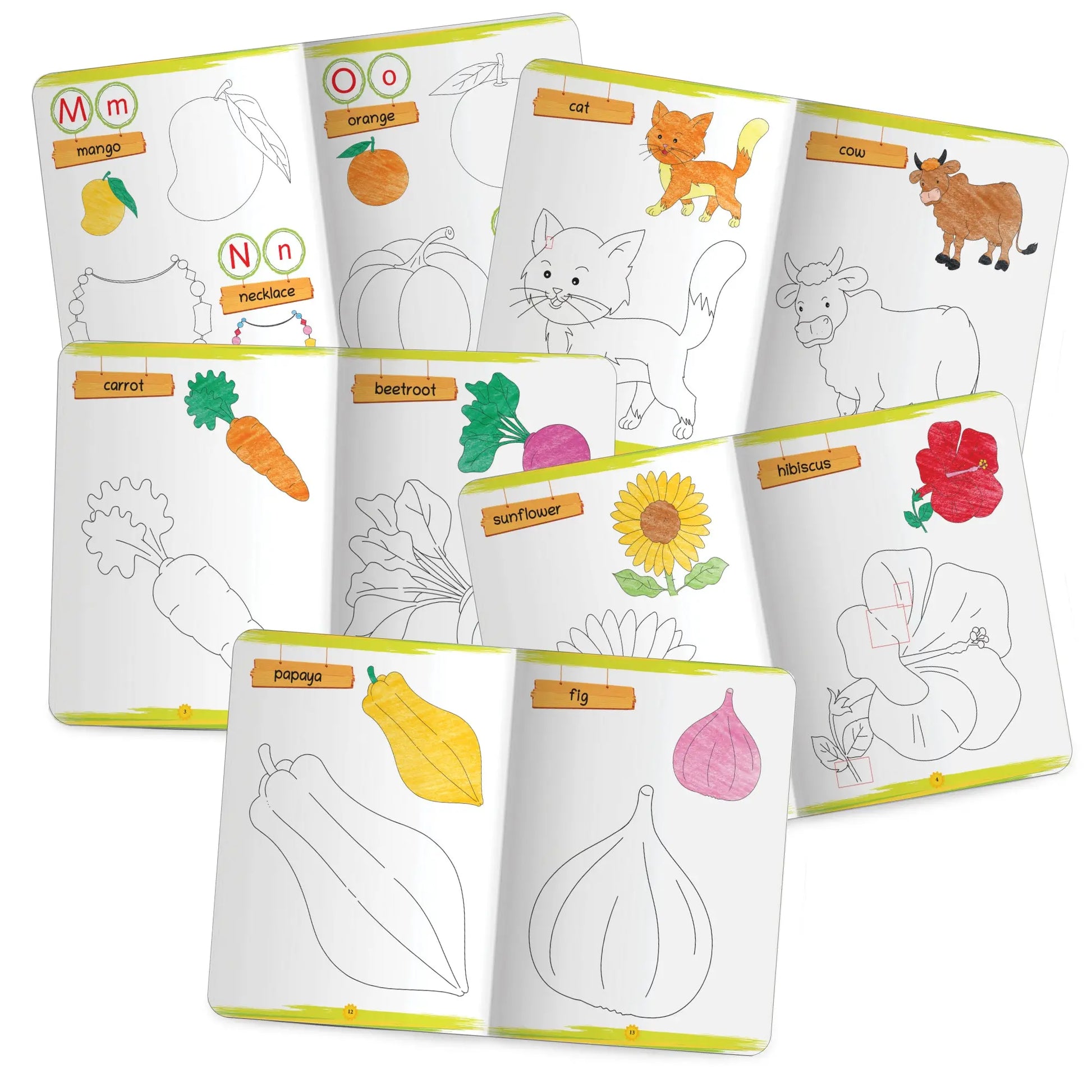 Lil Legends Books of Copy Colouring Set of 5 Books for  Kids | Animals, Alphabets, Vegetables, Flowers and Fruits | Fun Activities and Vocabulary Booster for Kids | For LKG/UKG |  Age 3+ 