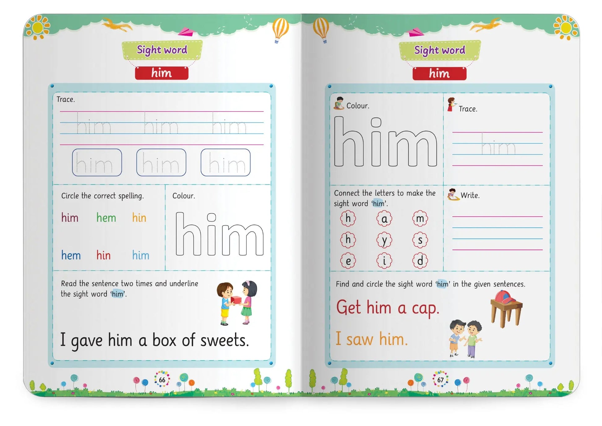 Lil Legends Incredible Phonics Level 1 Sight Words Book for Kids | High Frequency Words and CVC Words | English Reading and Activity Book | For Nursery/LKG |  Age 3-5 