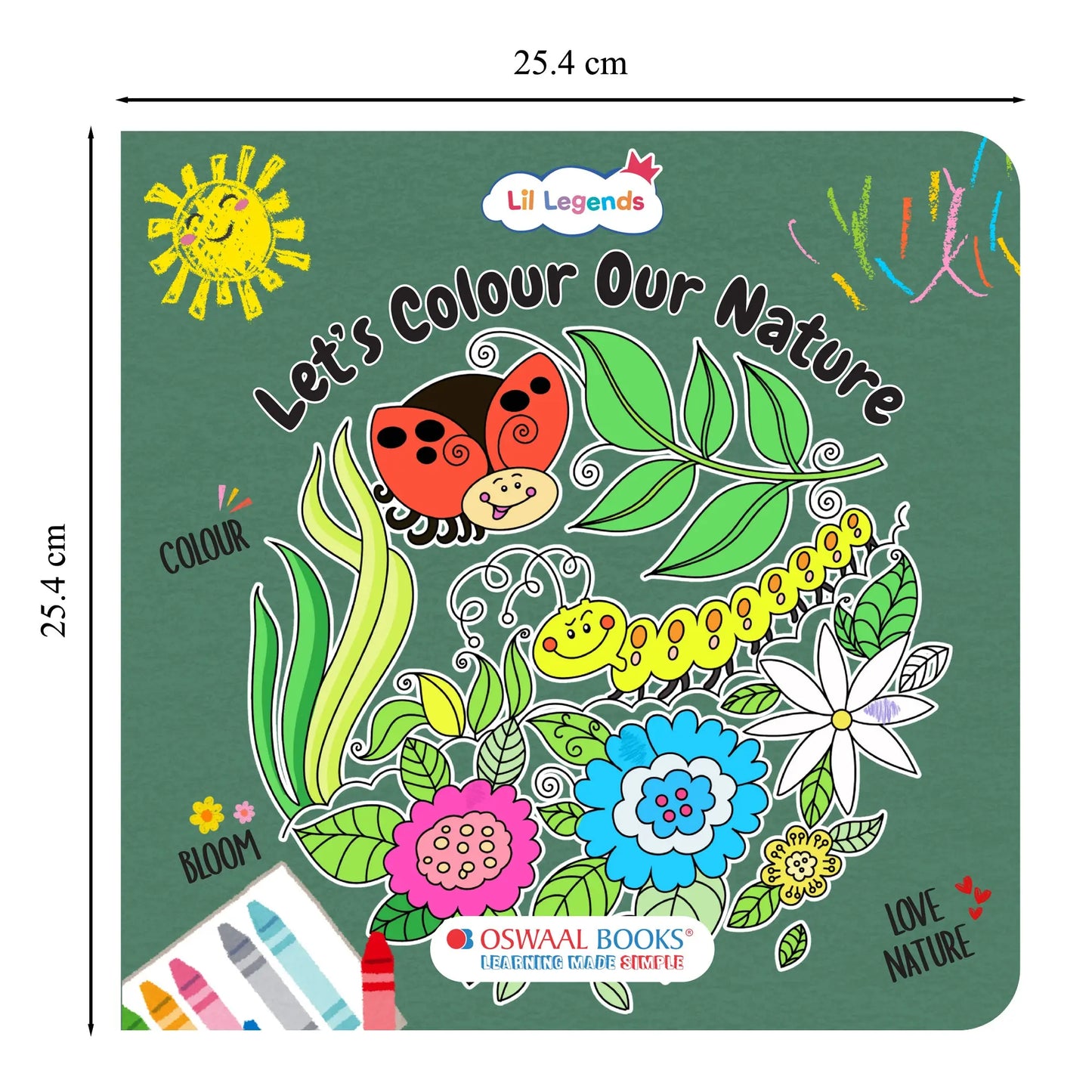 Lil Legends Let's Colour Set of 3 Colouring Books | Animals, Oceans and Dragons | Travel-Friendly Hardboard Support | Boosts Focus and Creativity | For UKG/Primary | Age 4+ 