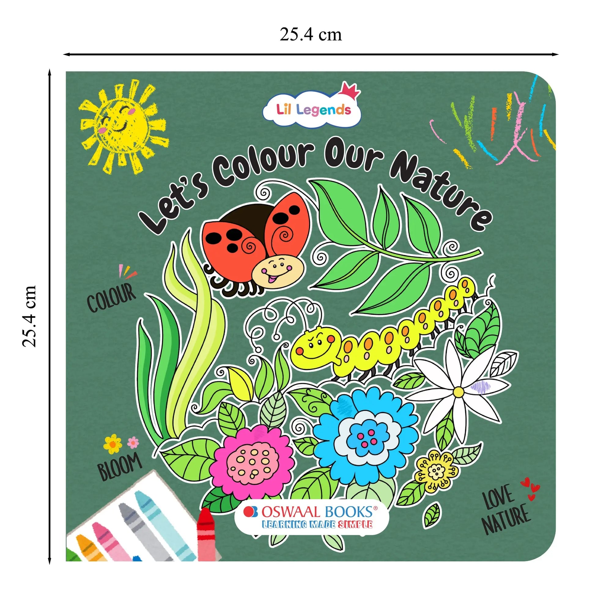 Lil Legends Let's Colour Set of 3 Colouring Books | Animals, Oceans and Dragons | Travel-Friendly Hardboard Support | Boosts Focus and Creativity | For UKG/Primary | Age 4+ 