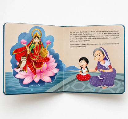 Lil Legends Tale of Goddess Lakshmi Board Book for Kids | Illustrated Mythological Story | Short Bedtime Story Book | Cultural Learning Picture Book | Age 3+ Years 